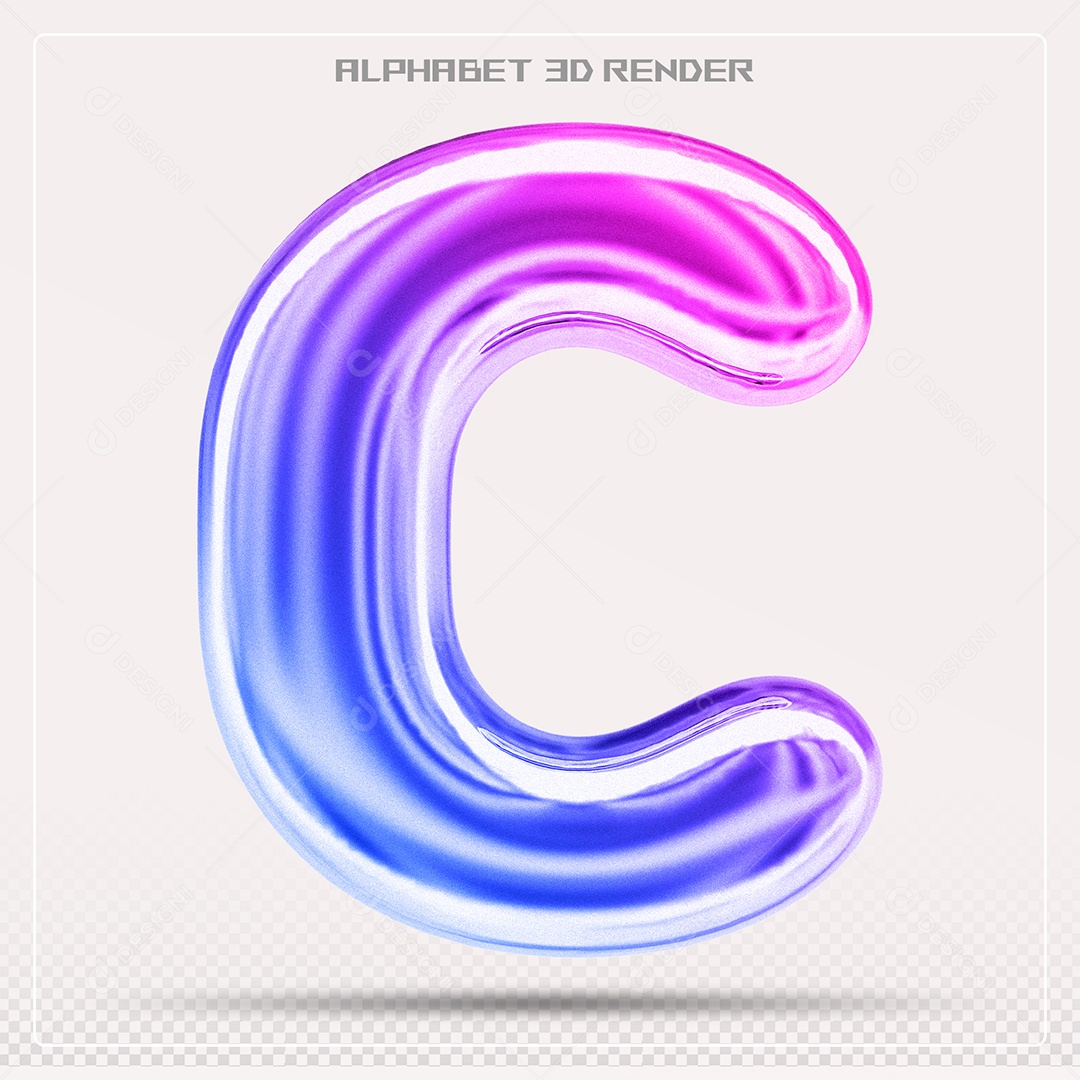 Alfabeto Letra C Colorido Elemento 3D Para Composição PSD