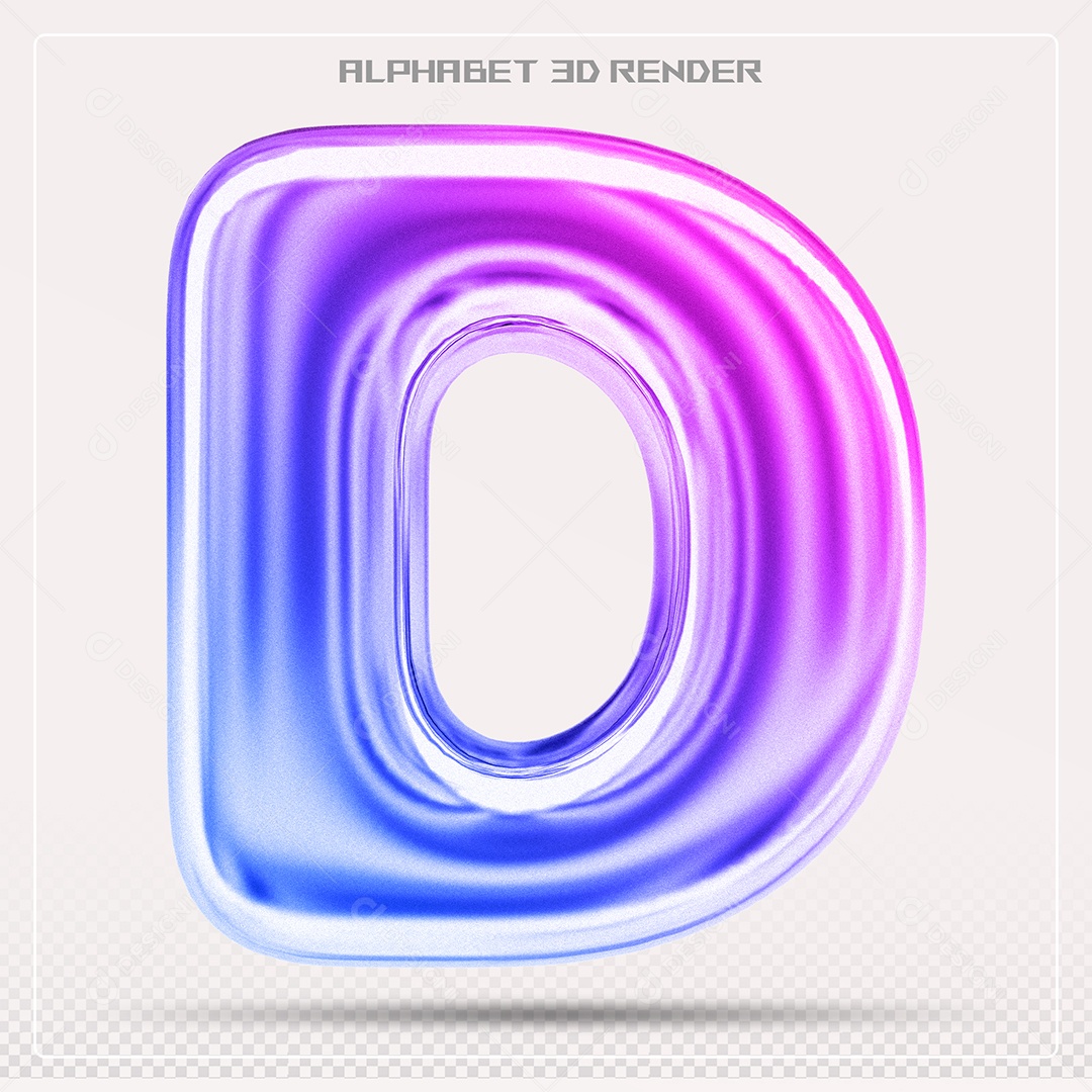 Alfabeto Letra D Colorido Elemento 3D Para Composição PSD