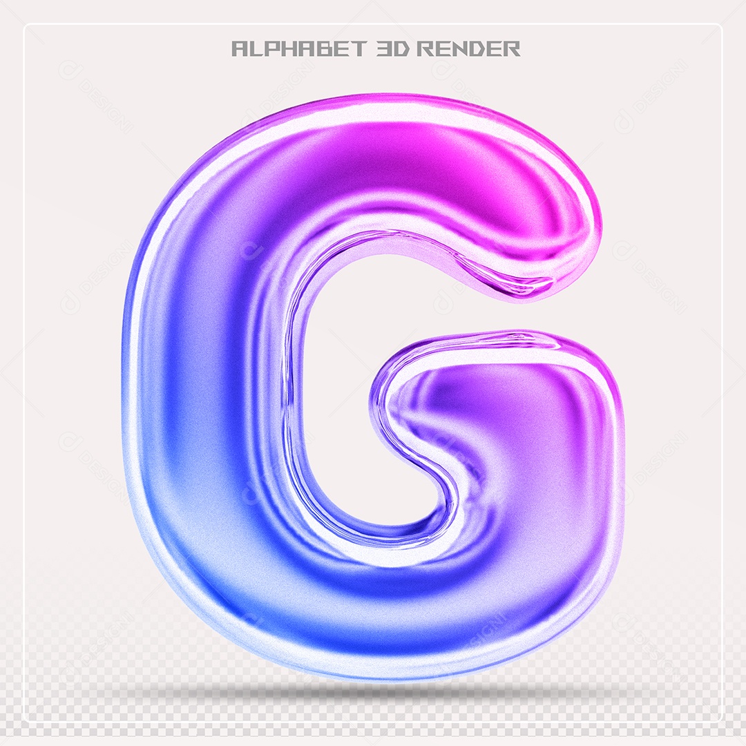 Alfabeto Letra G Colorido Elemento 3D Para Composição PSD