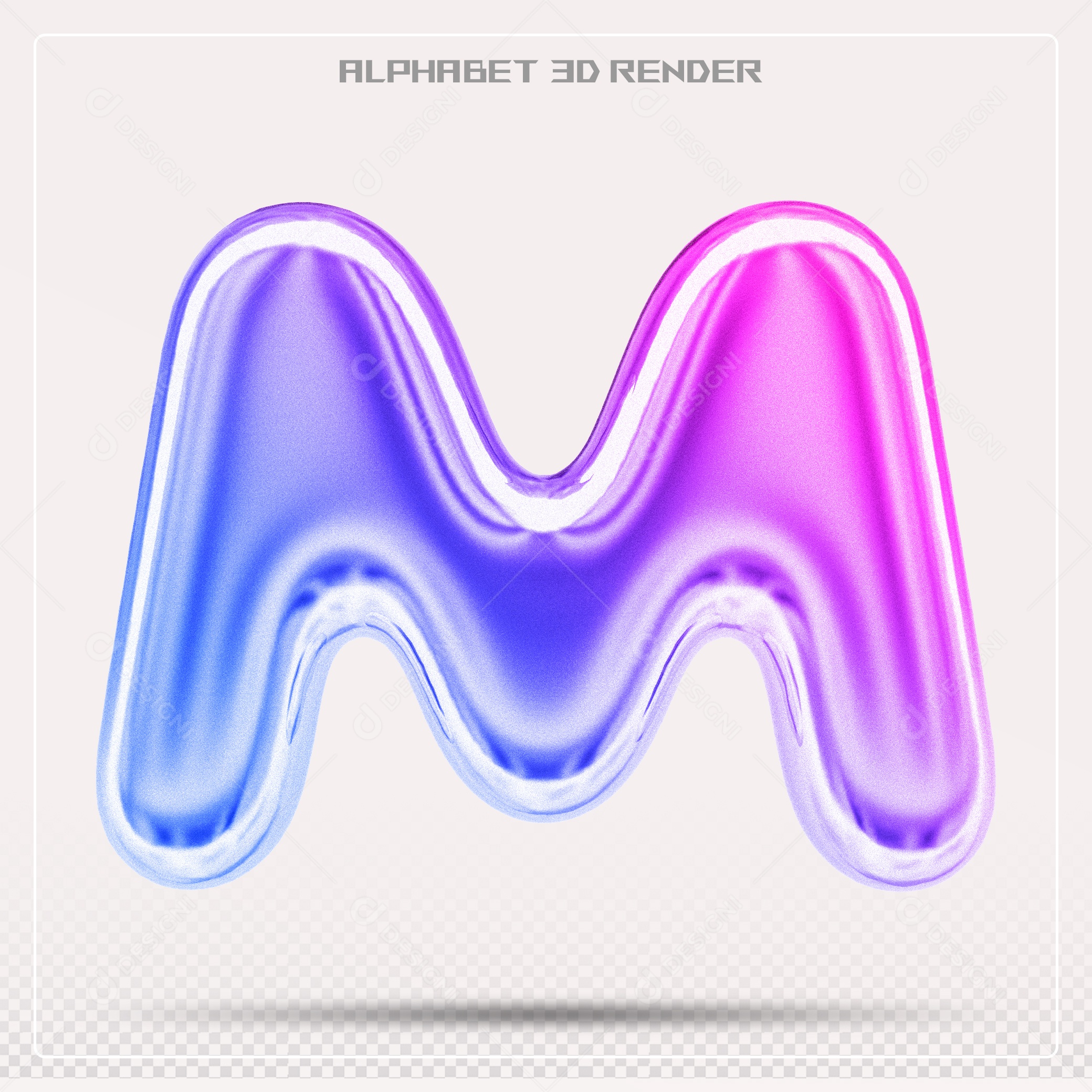 Alfabeto Letra M Colorido Elemento 3D Para Composição PSD