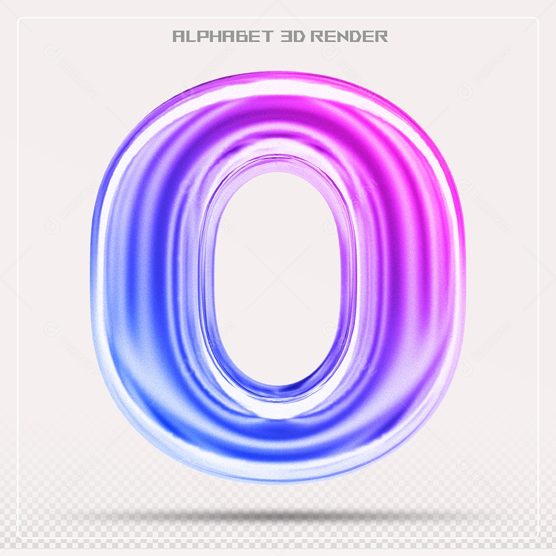 Alfabeto Letra O Colorido Elemento 3D Para Composição PSD