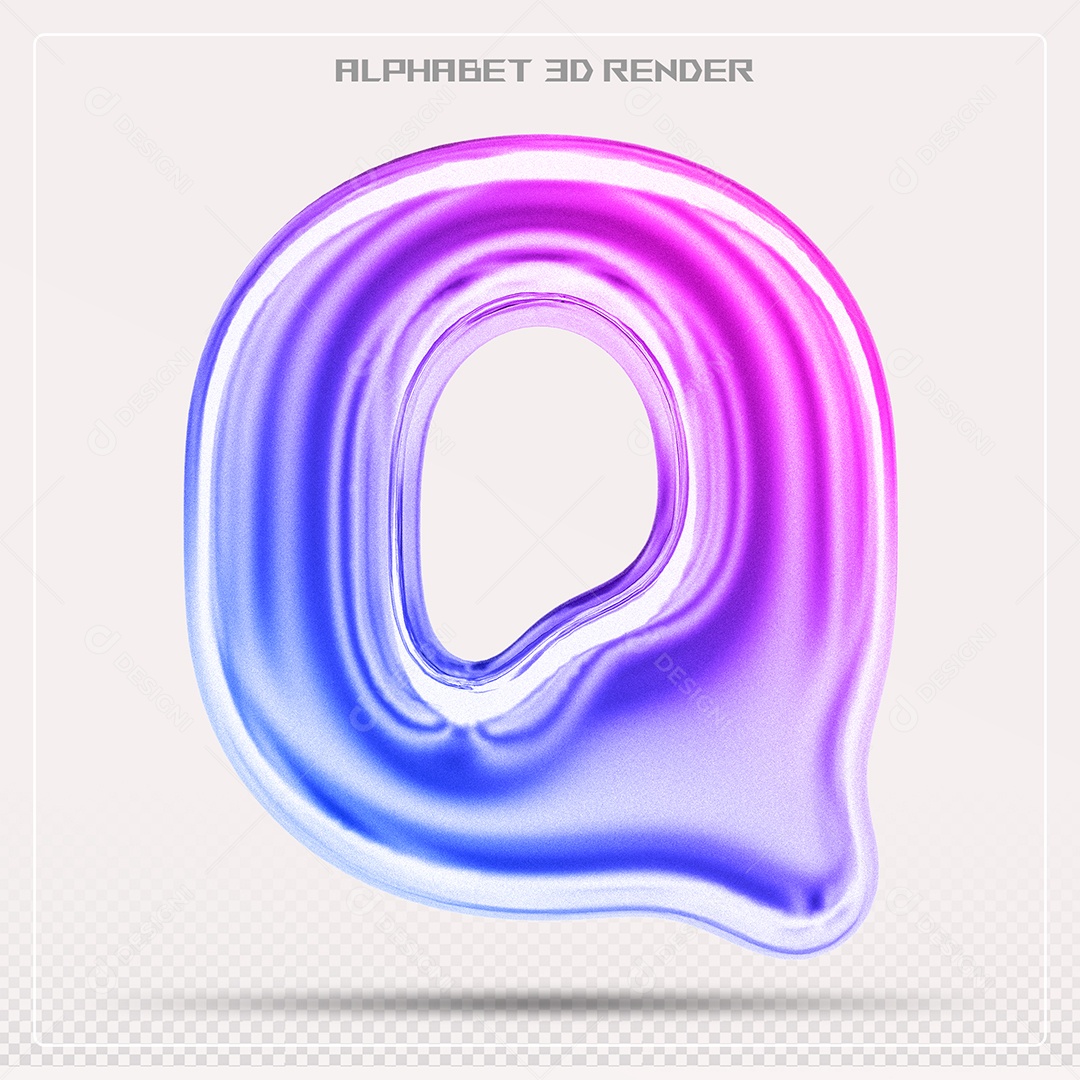 Alfabeto Letra Q Colorido Elemento 3D Para Composição PSD