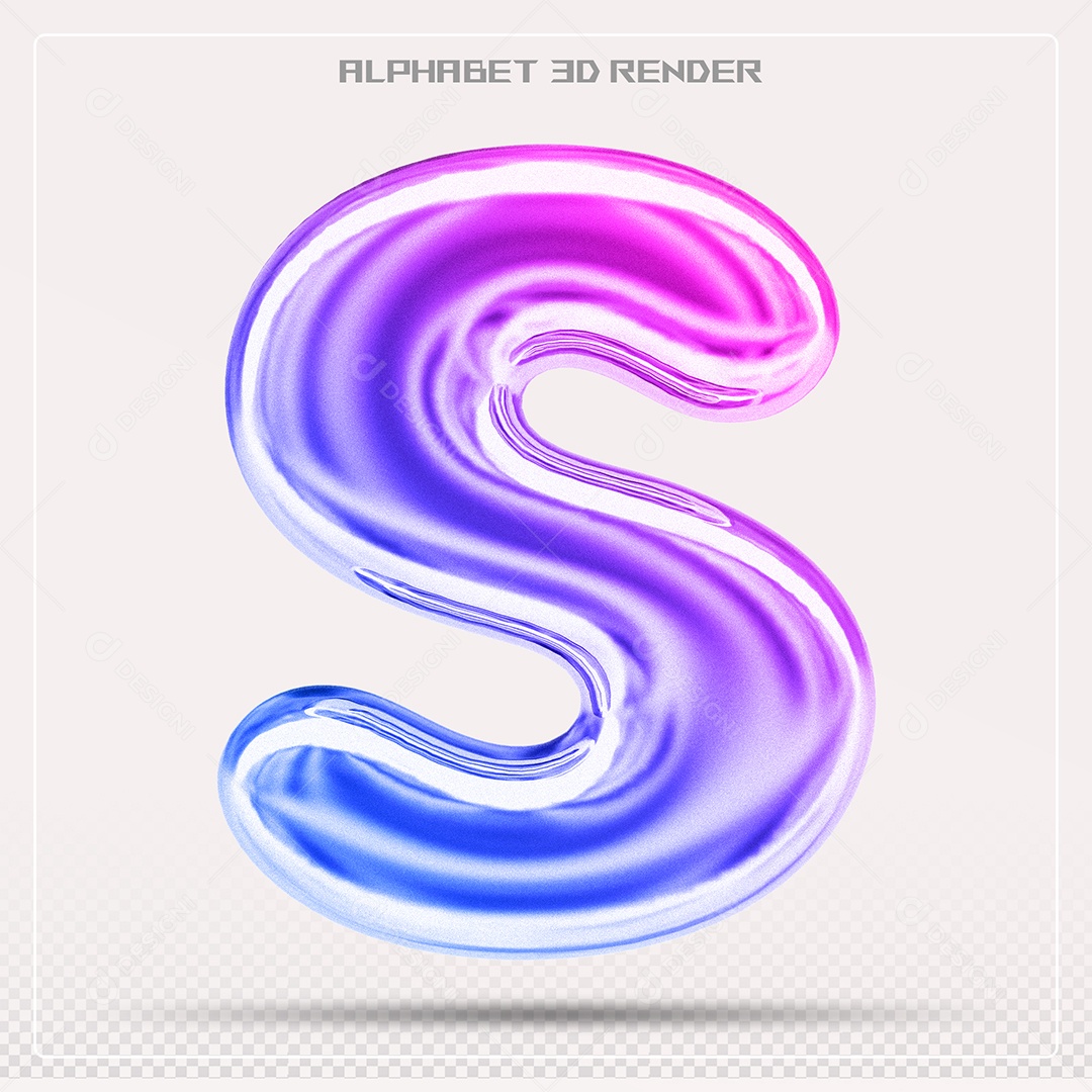 Alfabeto Letra S Colorido Elemento 3D Para Composição PSD