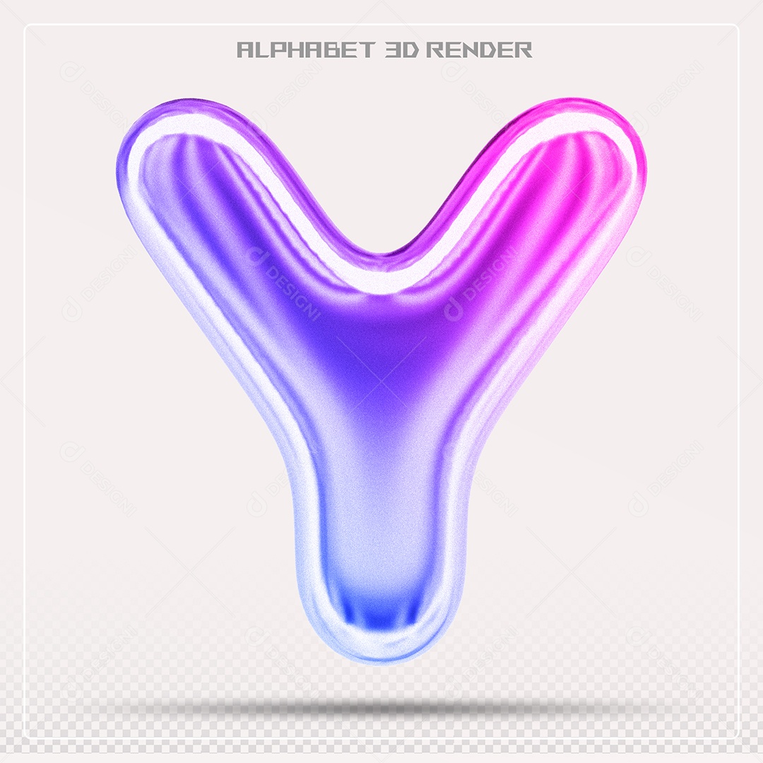 Alfabeto Letra Y Colorido Elemento 3D Para Composição PSD
