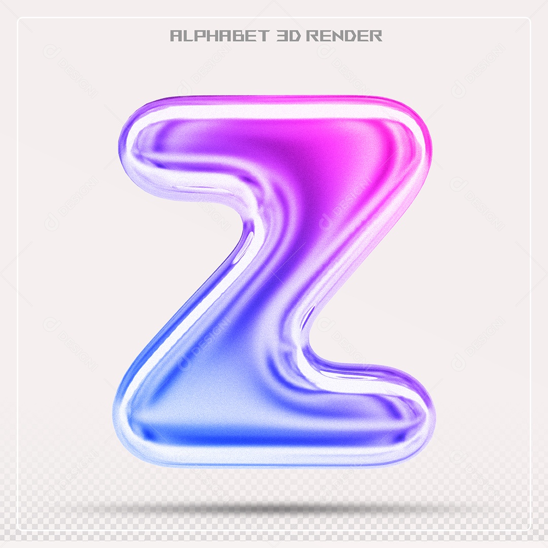 Alfabeto Letra Z Colorido Elemento 3D Para Composição PSD