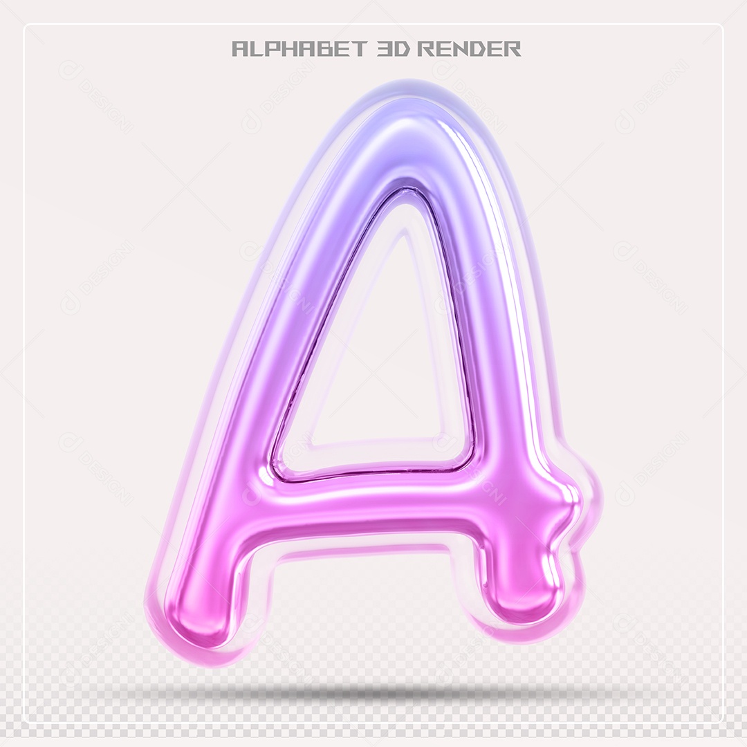 Alfabeto Letra A Colorido Elemento 3D Para Composição PSD