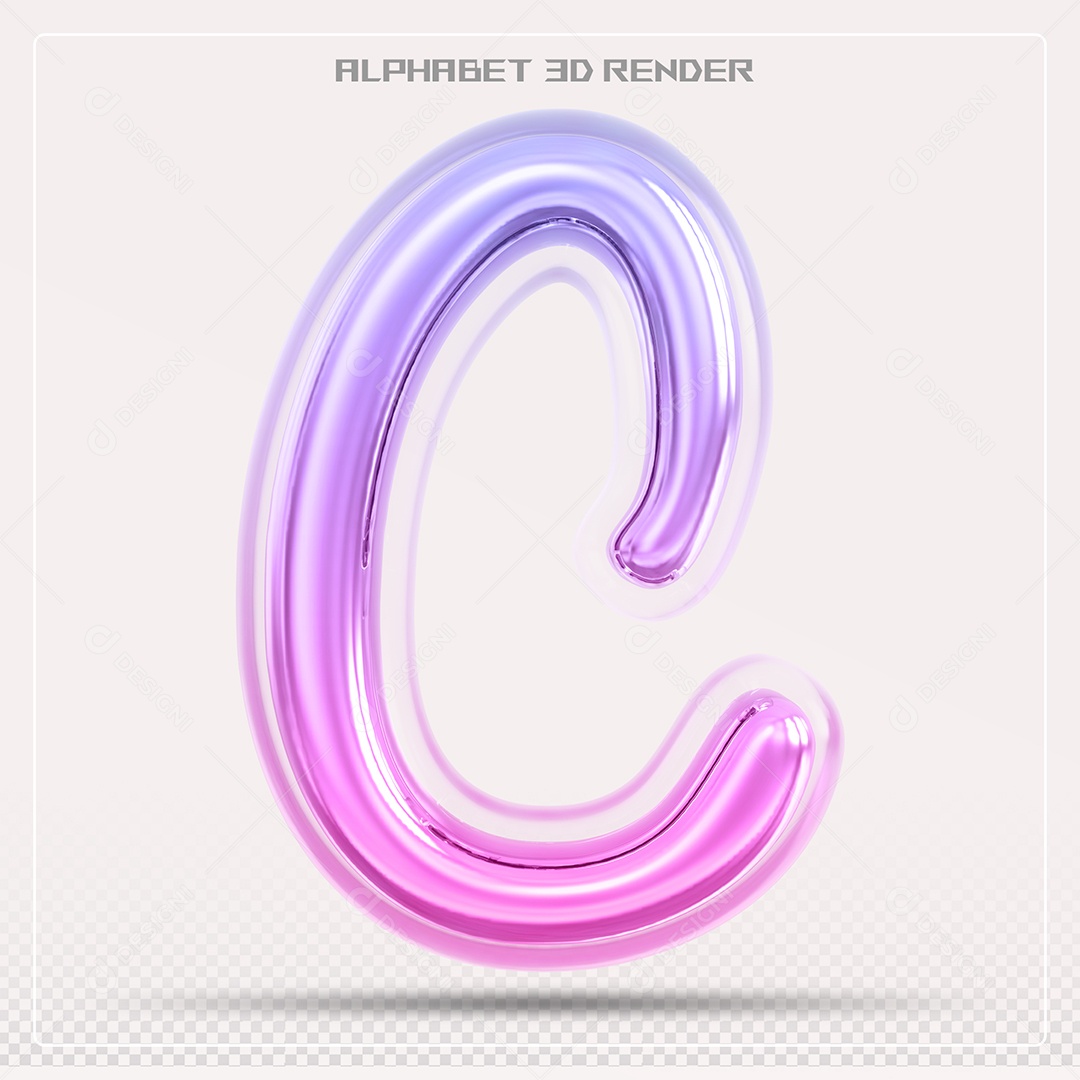Alfabeto Letra C Colorido Elemento 3D Para Composição PSD