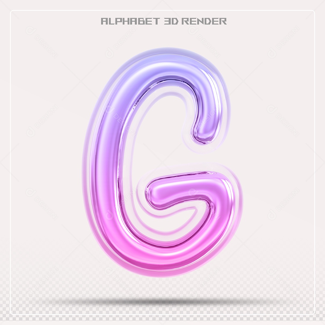 Alfabeto Letra G Colorido Elemento 3D Para Composição PSD