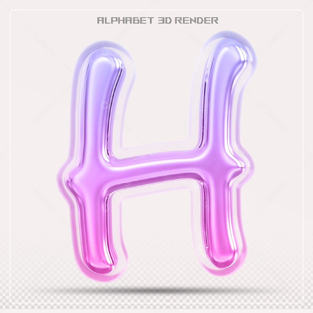 Alfabeto Letra H Colorido Elemento 3D Para Composição PSD