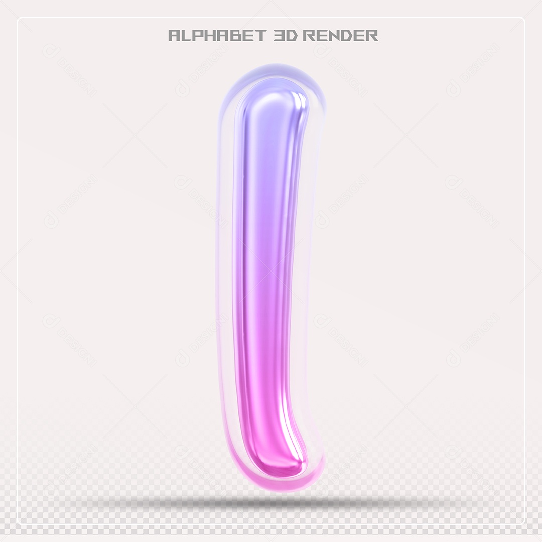 Alfabeto Letra I Colorido Elemento 3D Para Composição PSD