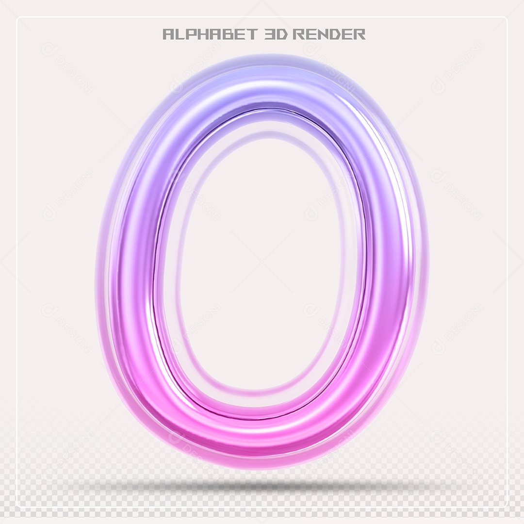 Alfabeto Letra O Colorido Elemento 3D Para Composição PSD