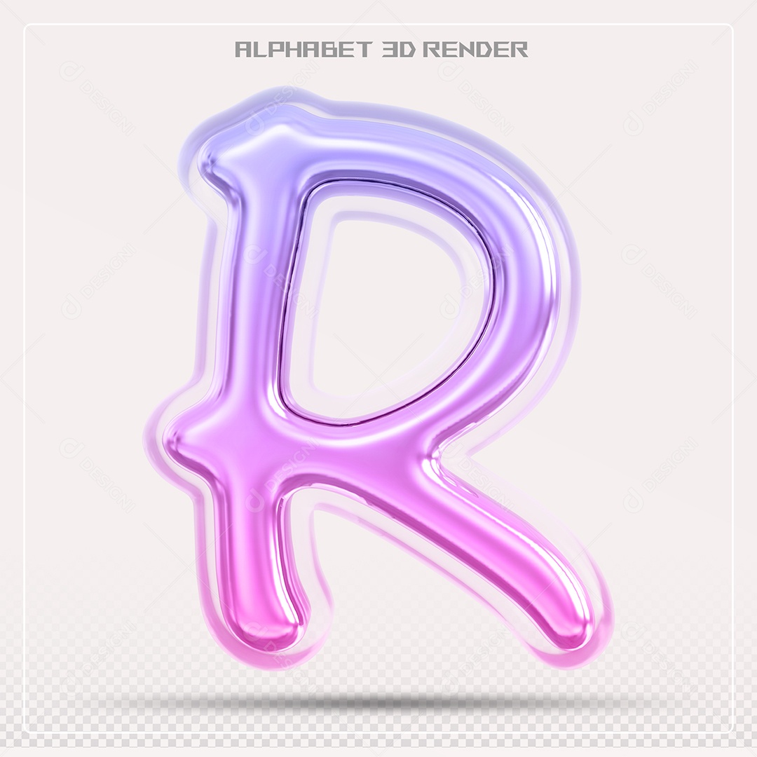 Alfabeto Letra R Colorido Elemento 3D Para Composição PSD