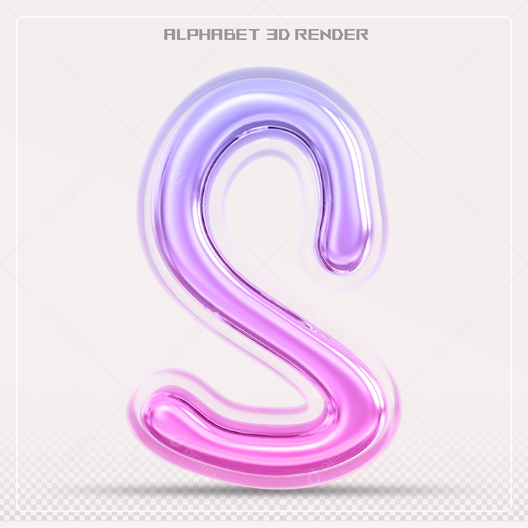 Alfabeto Letra S Colorido Elemento 3D Para Composição PSD