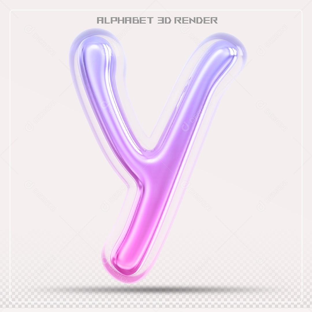 Alfabeto Letra Y Colorido Elemento 3D Para Composição PSD