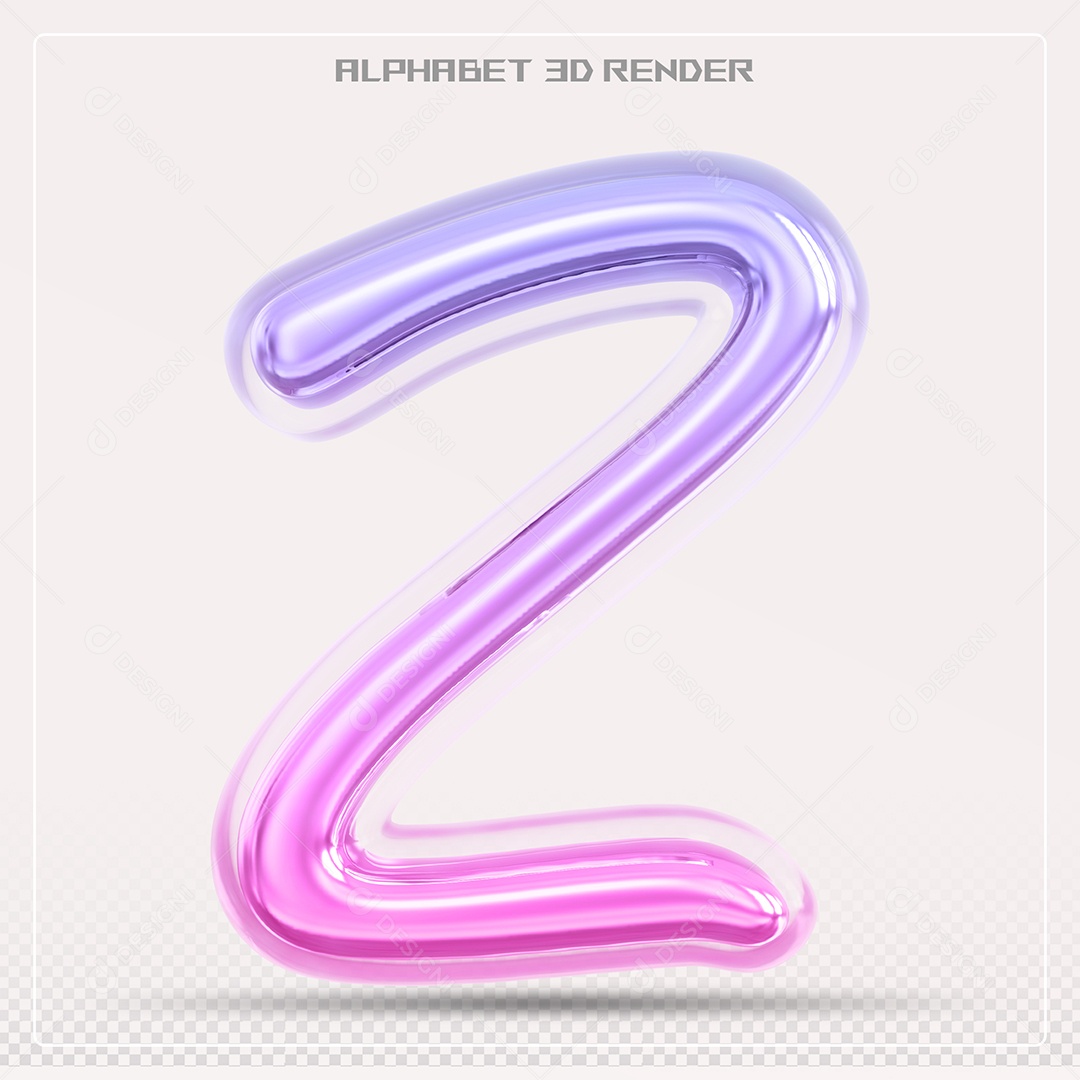 Alfabeto Letra Z Colorido Elemento 3D Para Composição PSD