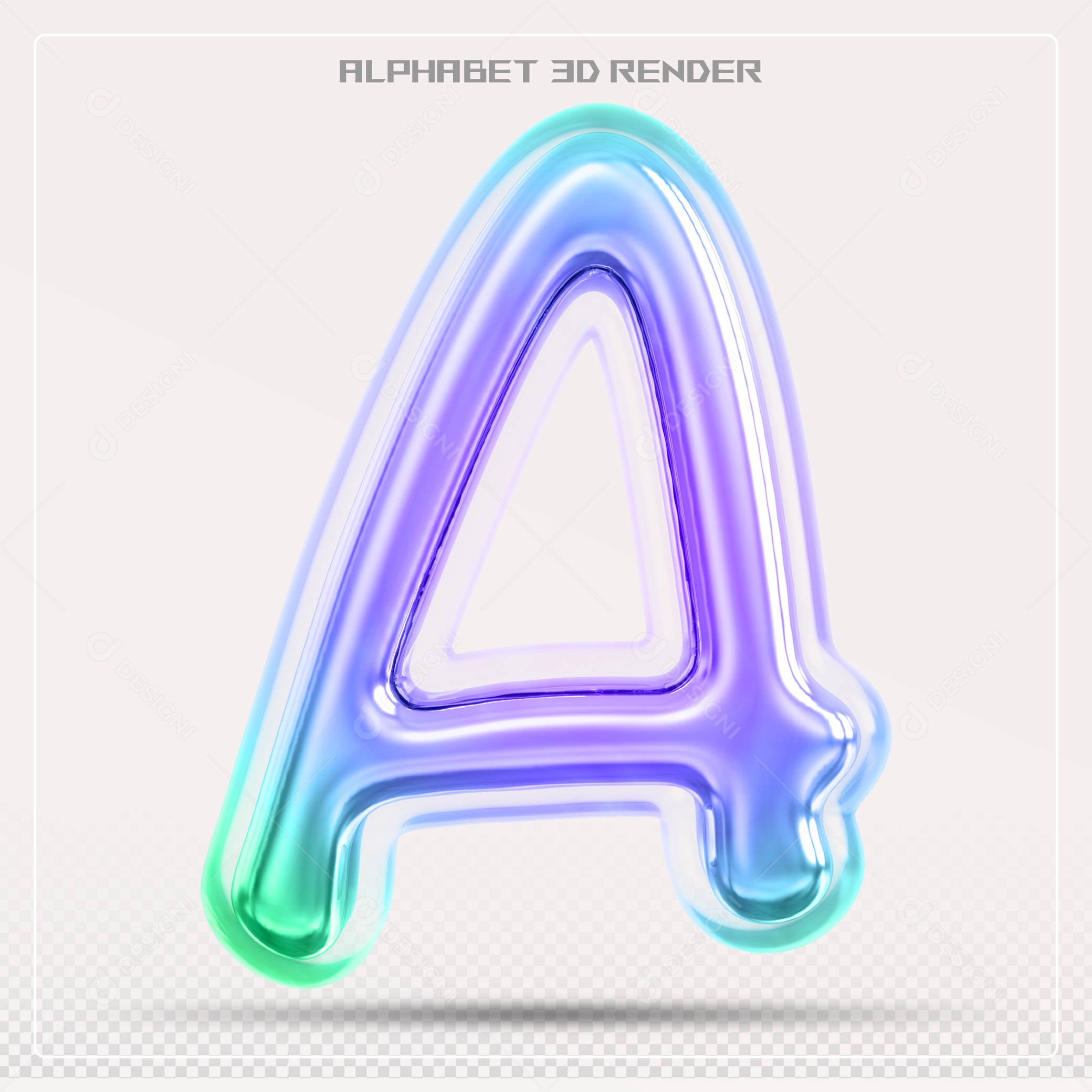 Alfabeto Letra A Colorido Elemento 3D Para Composição PSD