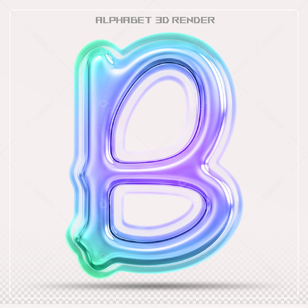 Alfabeto Letra B Colorido Elemento 3D Para Composição PSD