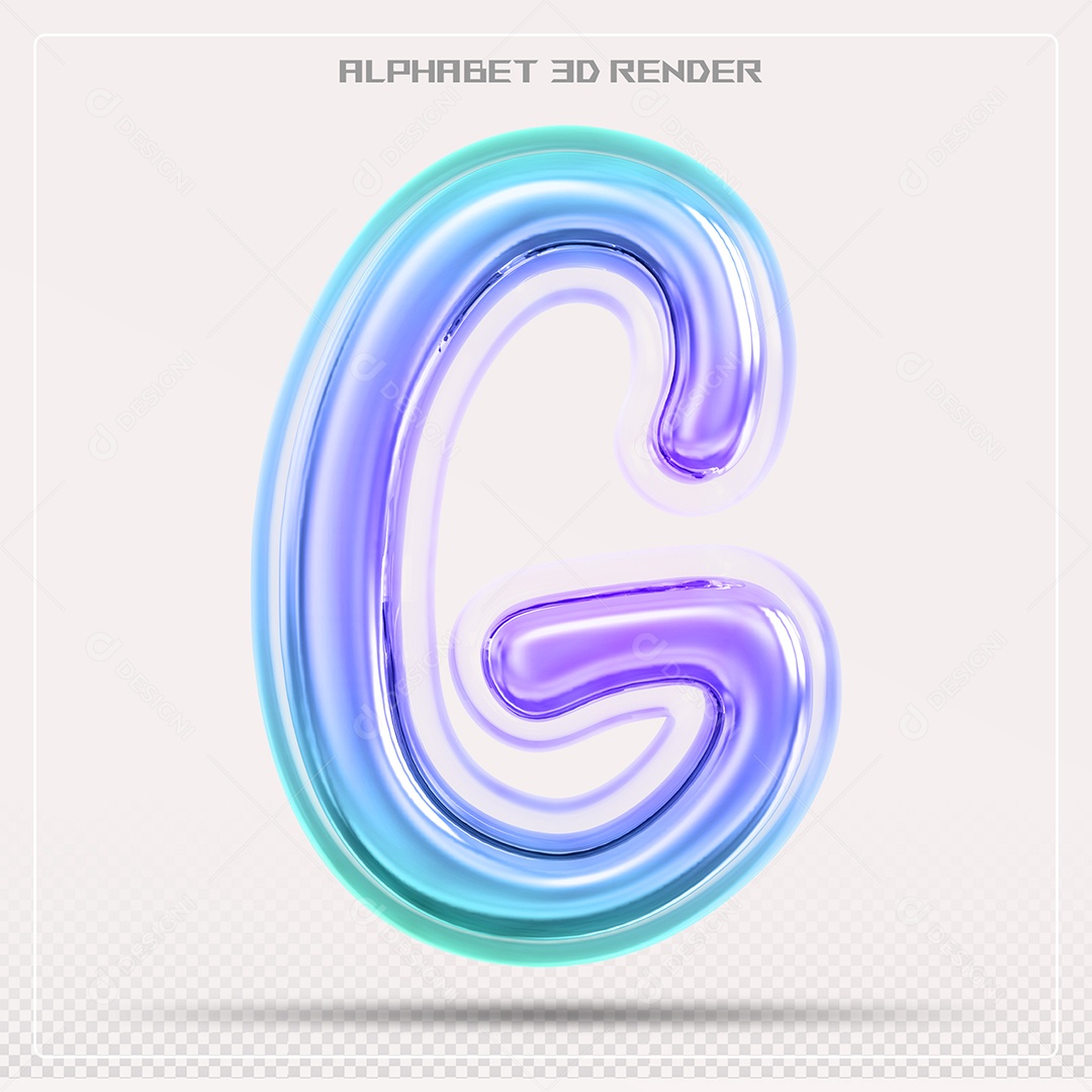 Alfabeto Letra G Colorido Elemento 3D Para Composição PSD