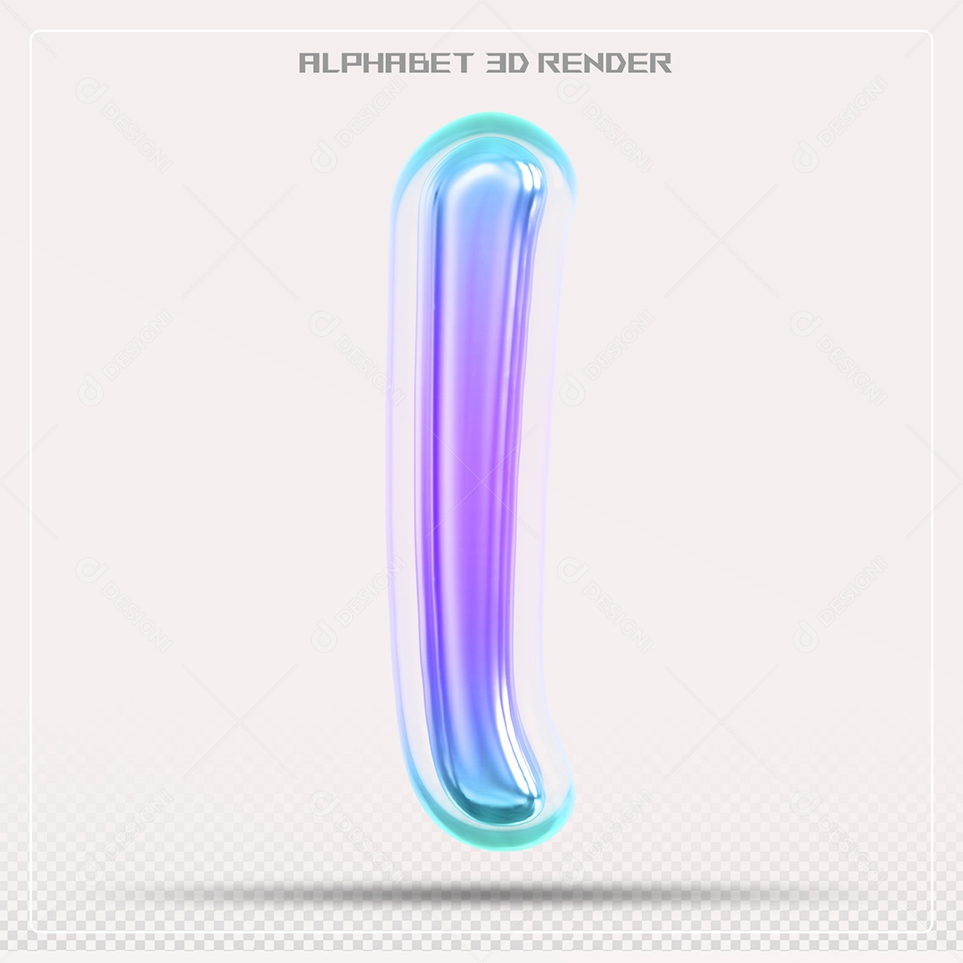 Alfabeto Letra L Colorido Elemento 3D Para Composição PSD