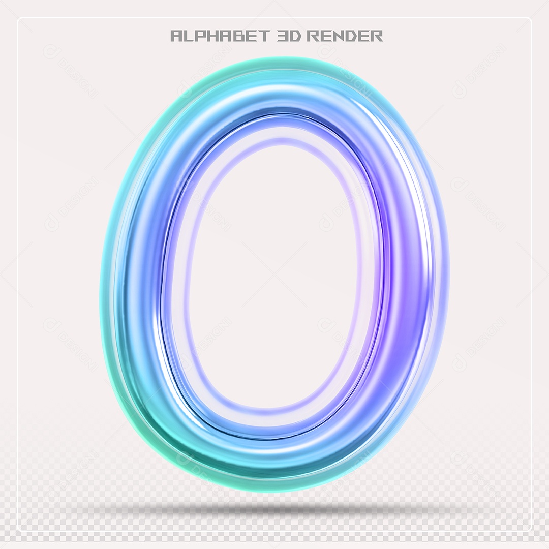 Alfabeto Letra O Colorido Elemento 3D Para Composição PSD