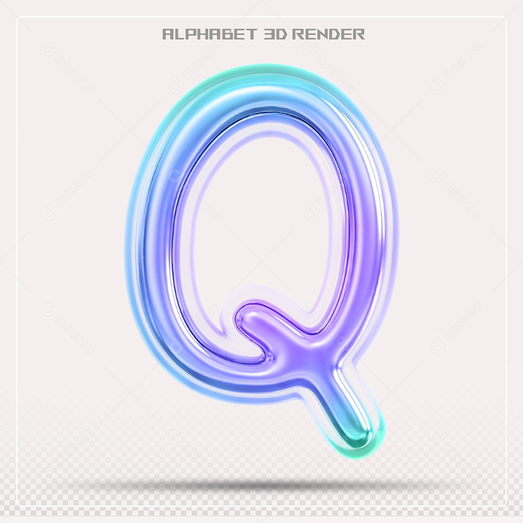 Alfabeto Letra Q Colorido Elemento 3D Para Composição PSD