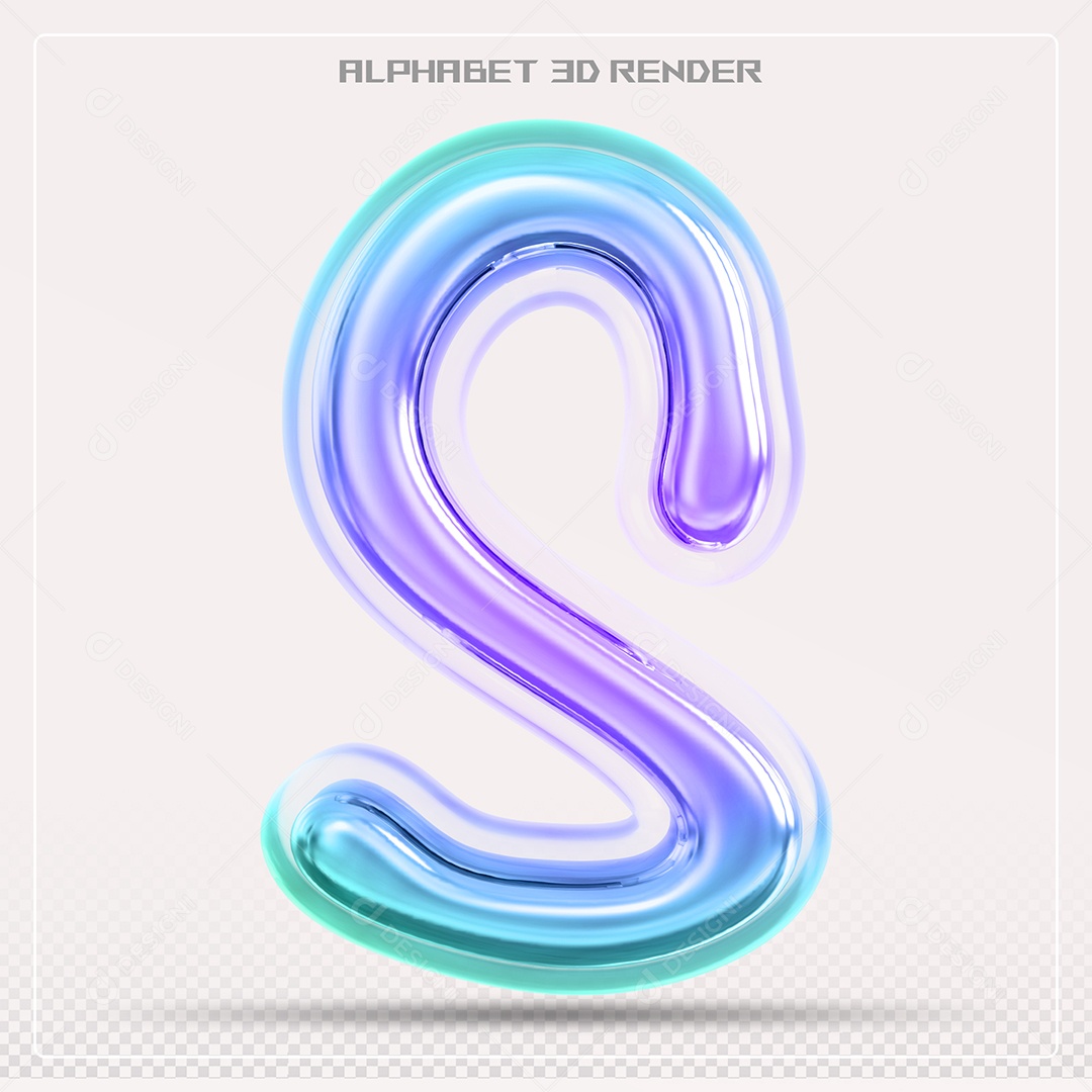 Alfabeto Letra S Colorido Elemento 3D Para Composição PSD