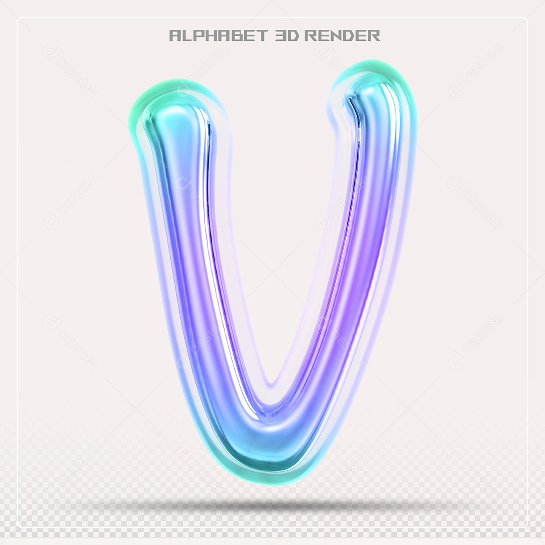 Alfabeto Letra Z Colorido Elemento 3D Para Composição PSD