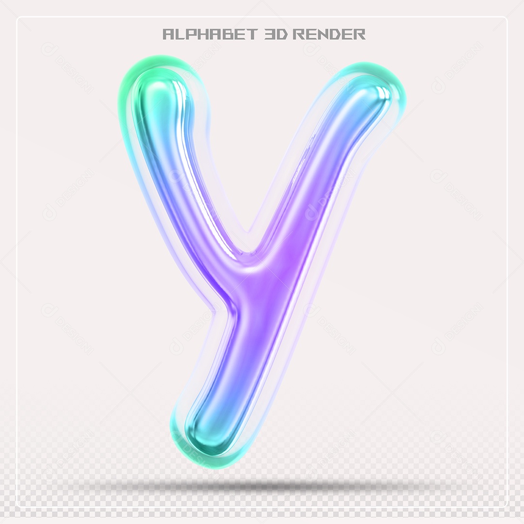 Alfabeto Letra Y Colorido Elemento 3D Para Composição PSD