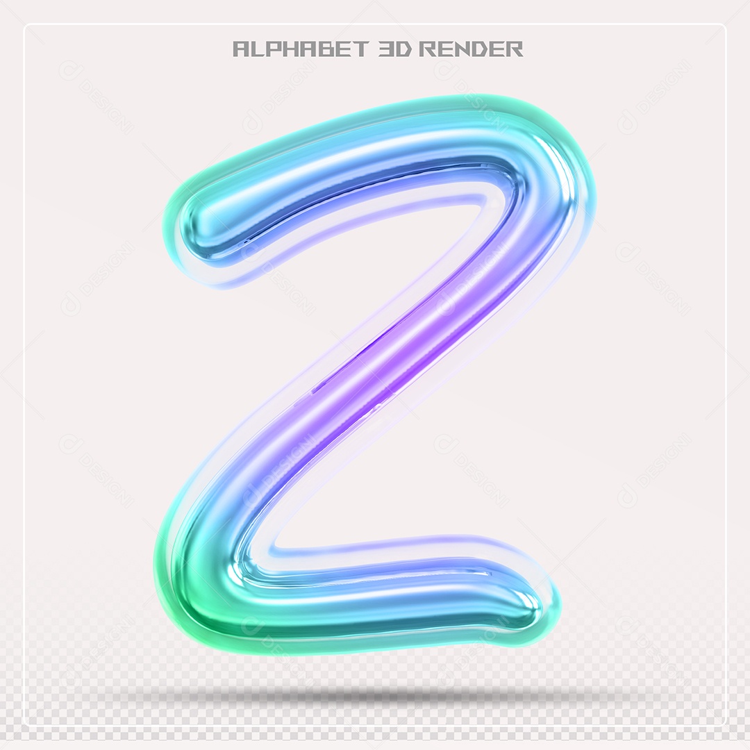 Alfabeto Letra Z Colorido Elemento 3D Para Composição PSD