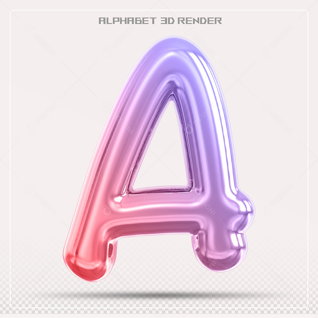 Alfabeto Letra A Colorido Elemento 3D Para Composição PSD