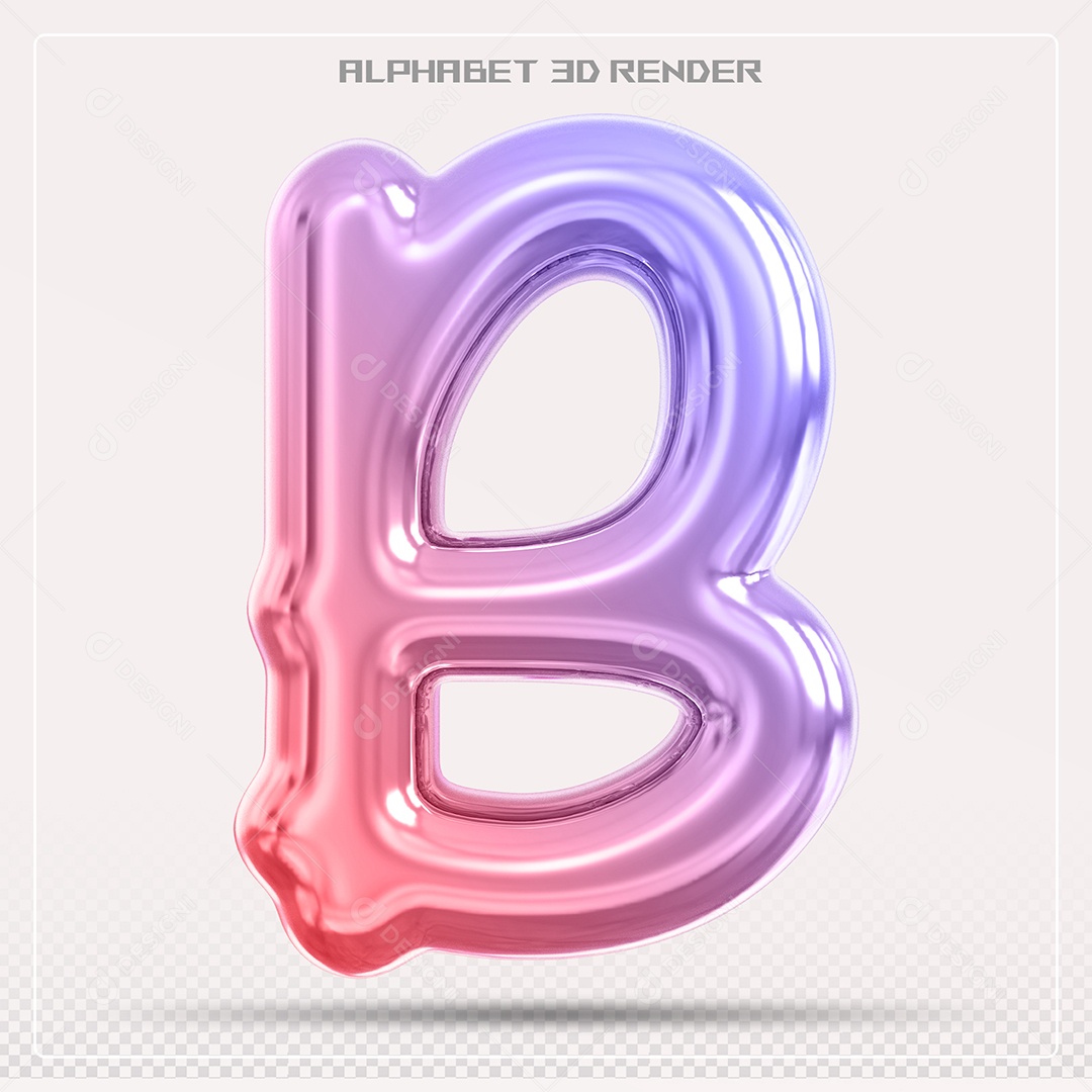 Alfabeto Letra B Colorido Elemento 3D Para Composição PSD