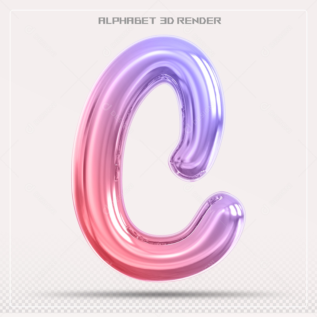 Alfabeto Letra C Colorido Elemento 3D Para Composição PSD