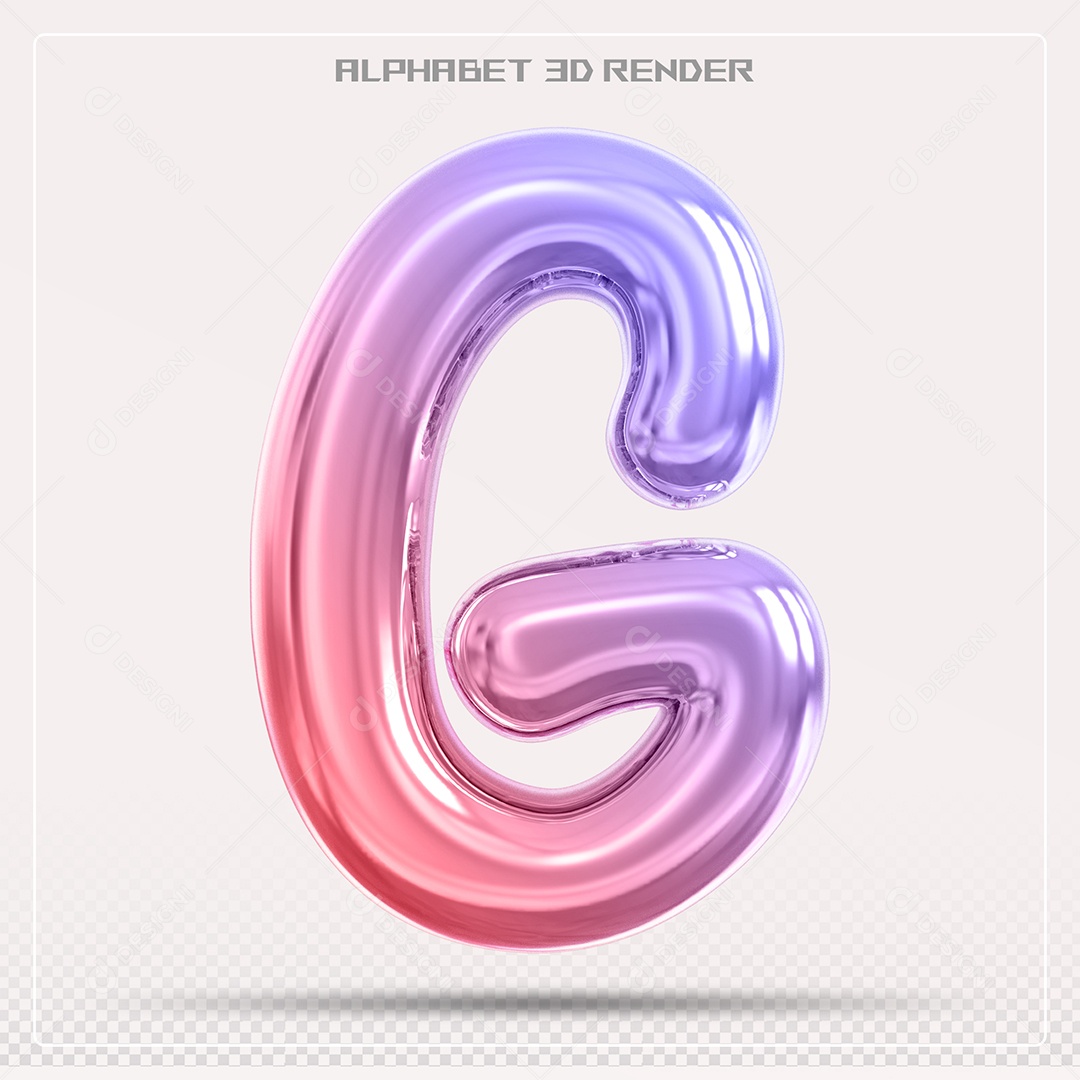 Alfabeto Letra G Colorido Elemento 3D Para Composição PSD