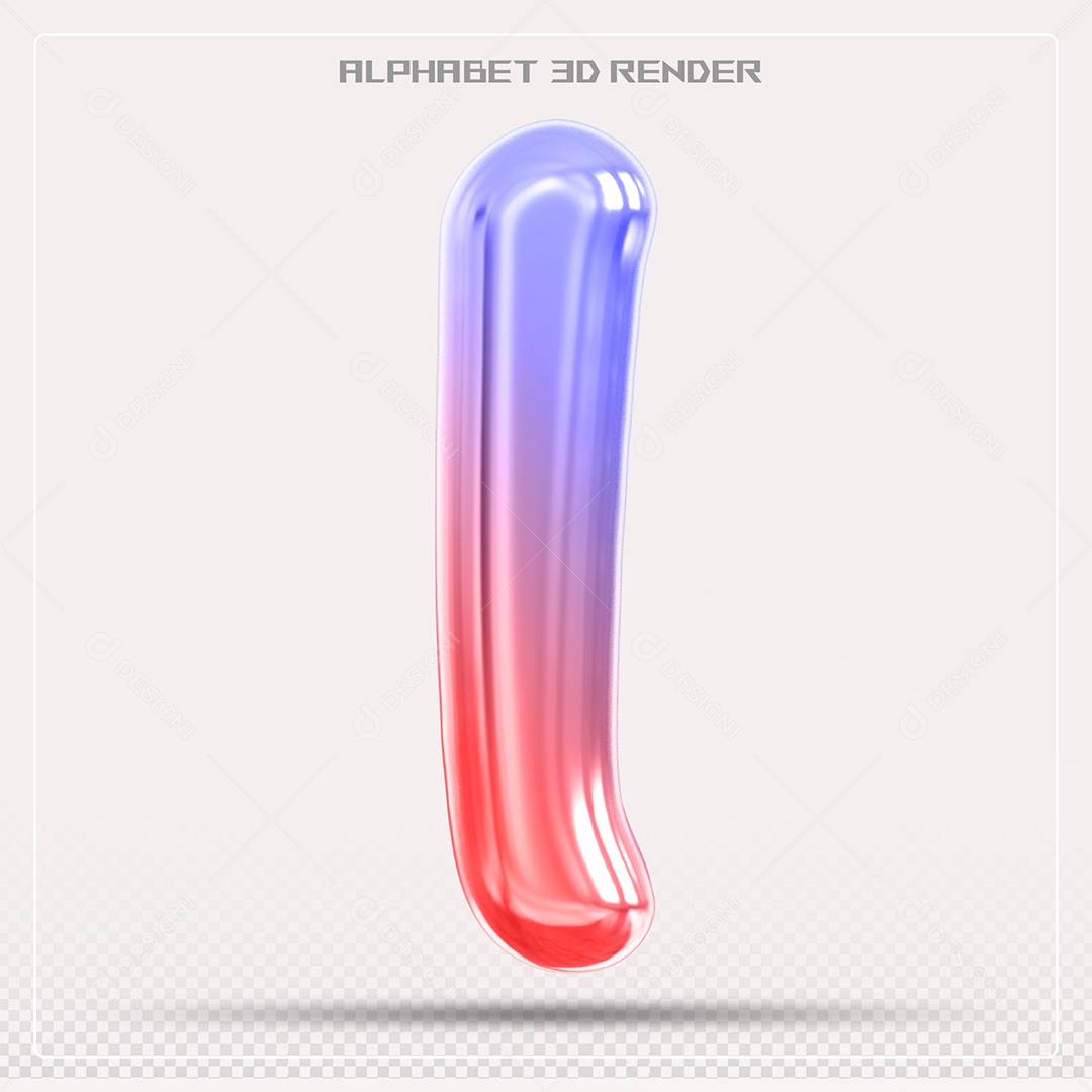 Alfabeto Letra I Colorido Elemento 3D Para Composição PSD