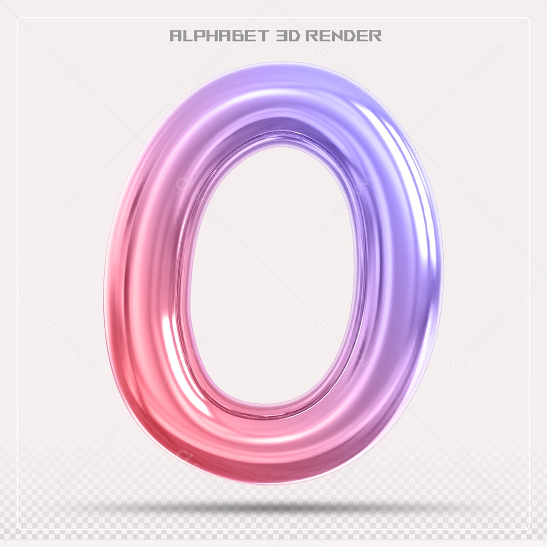 Alfabeto Letra O Colorido Elemento 3D Para Composição PSD