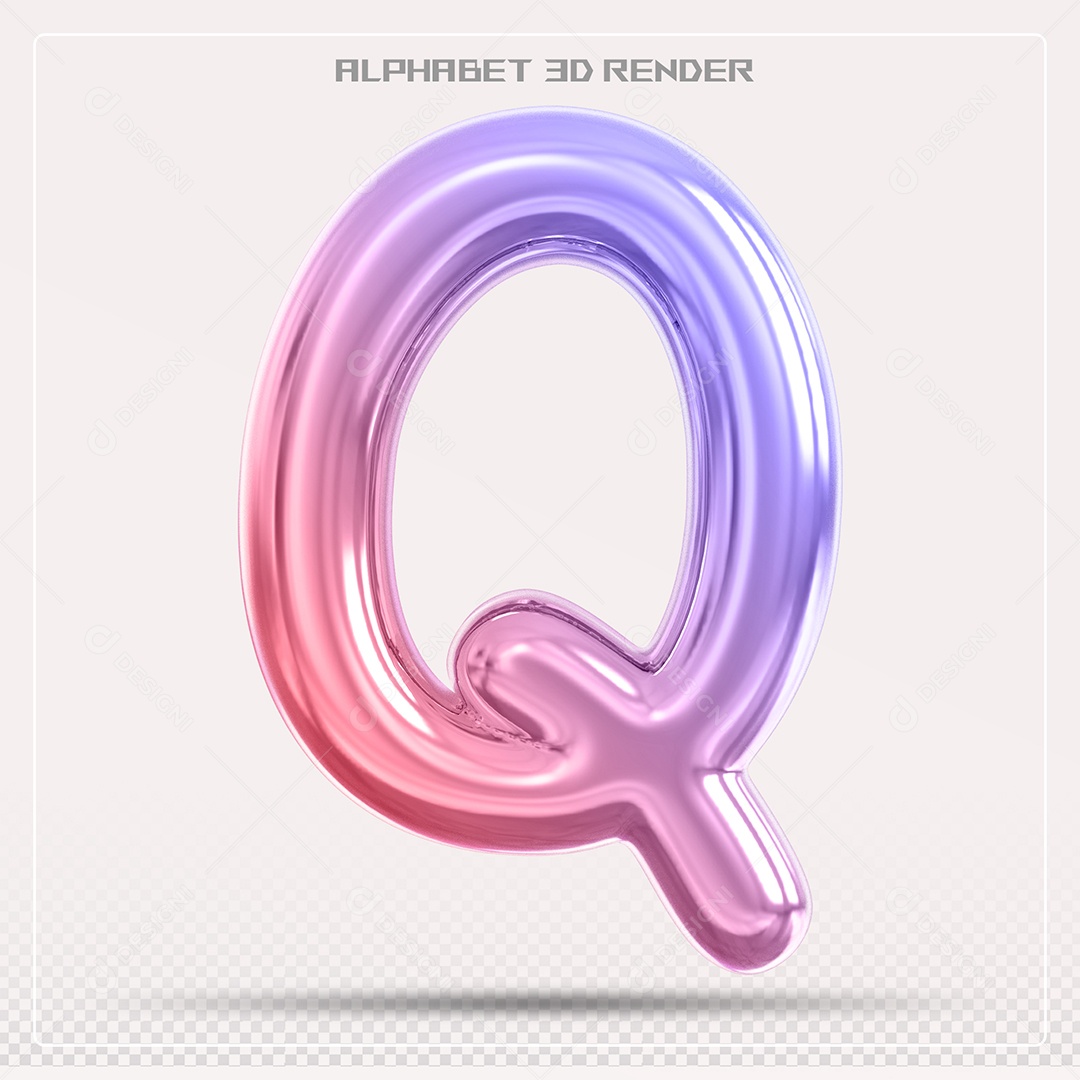 Alfabeto Letra Q Colorido Elemento 3D Para Composição PSD