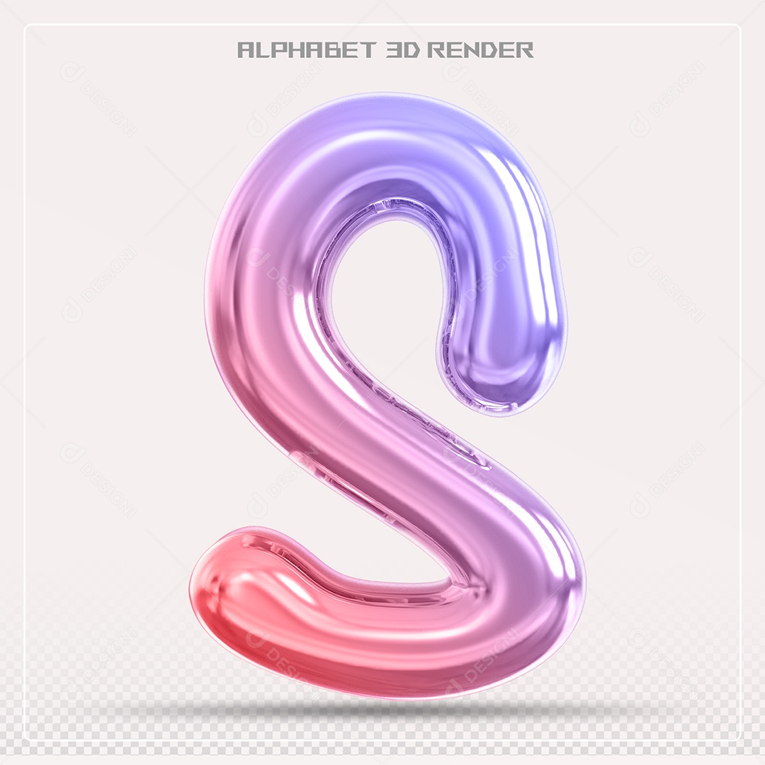 Alfabeto Letra S Colorido Elemento 3D Para Composição PSD