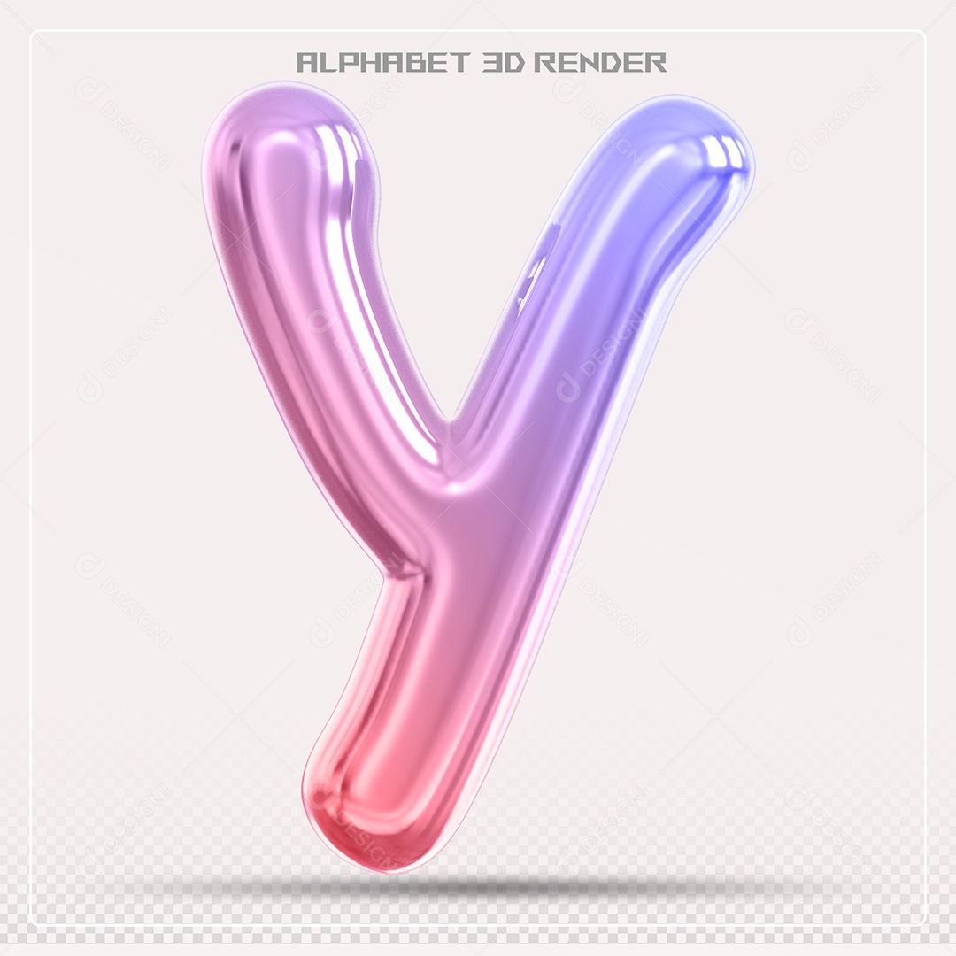 Alfabeto Letra Y Colorido Elemento 3D Para Composição PSD