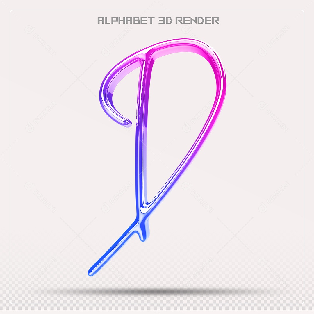 Alfabeto Letra D Colorido Elemento 3D Para Composição PSD