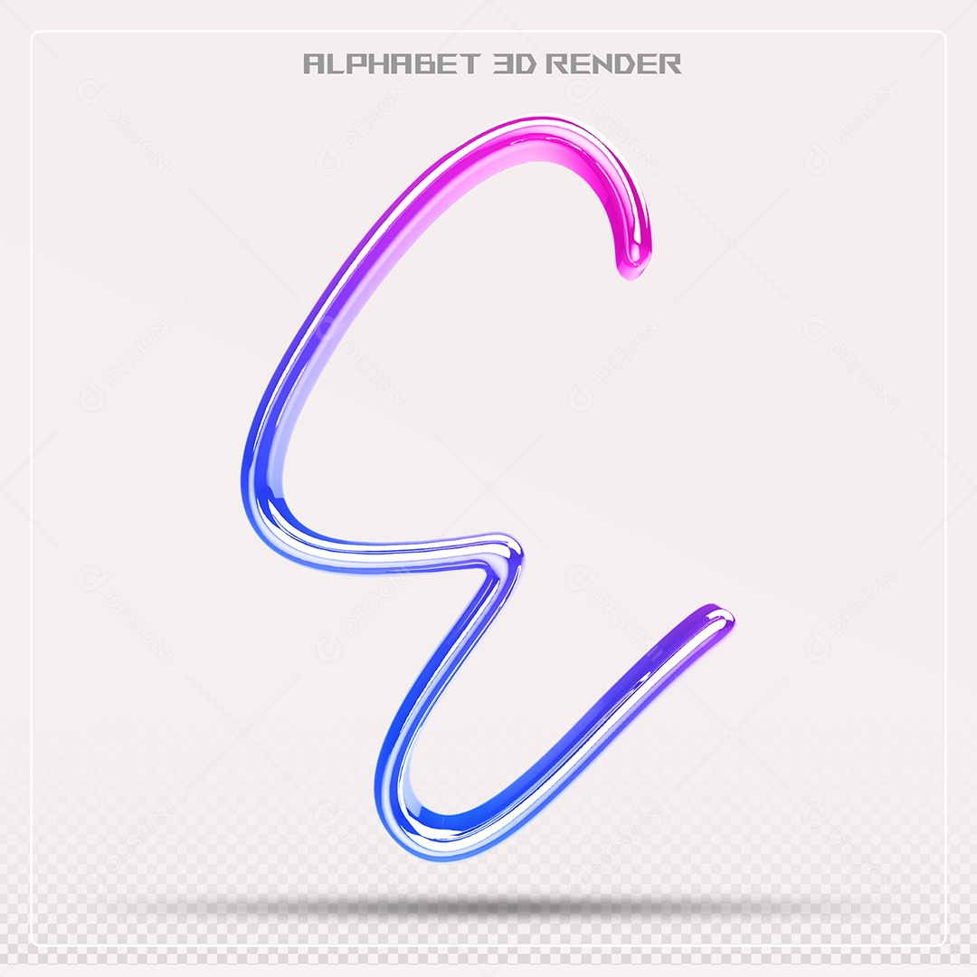 Alfabeto Letra E Colorido Elemento 3D Para Composição PSD