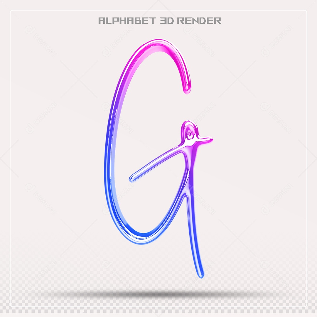 Alfabeto Letra G Colorido Elemento 3D Para Composição PSD