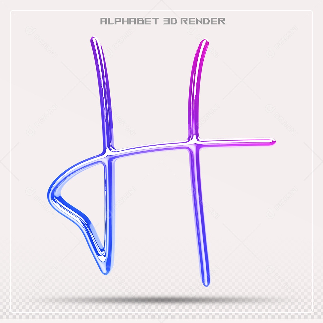 Alfabeto Letra H Colorido Elemento 3D Para Composição PSD