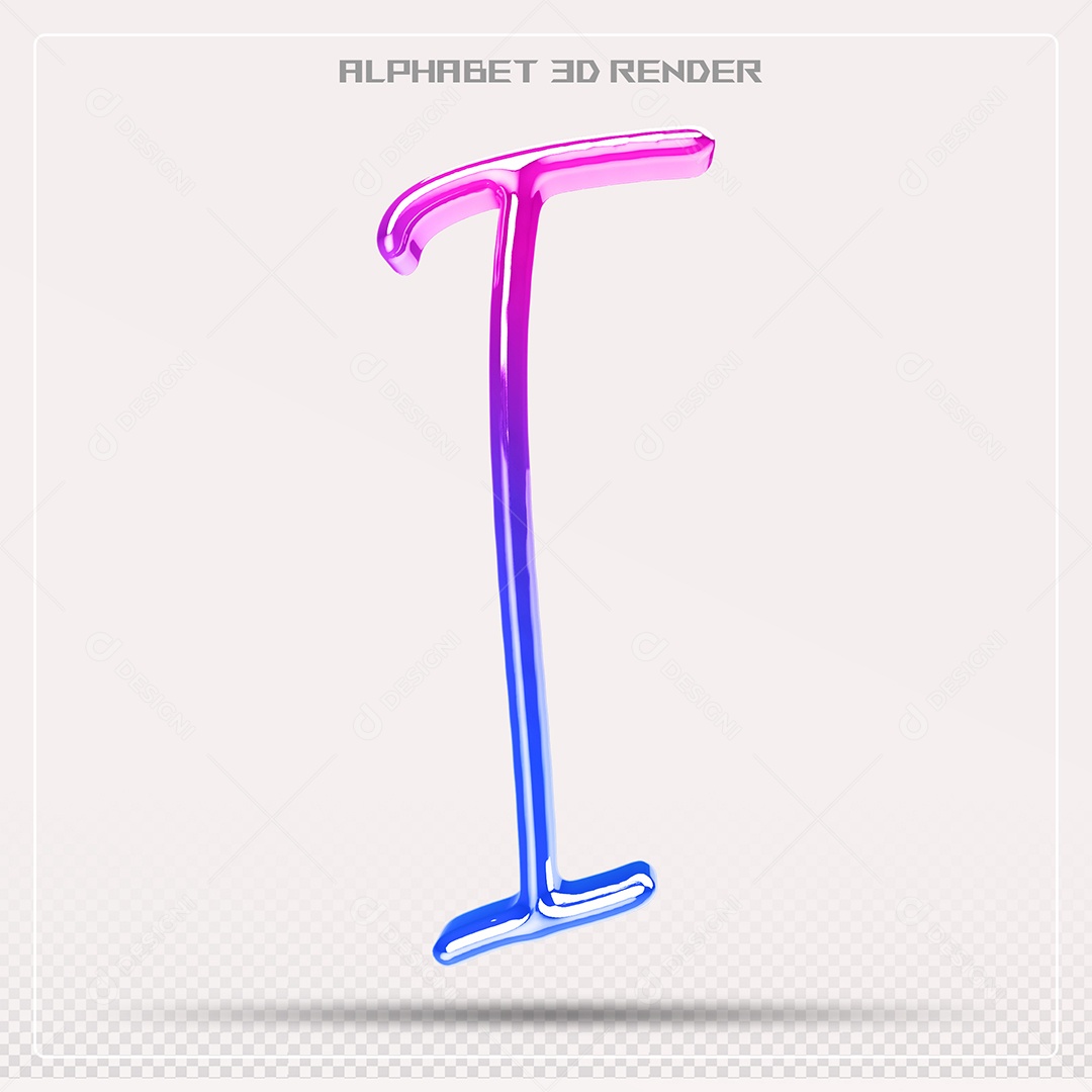Alfabeto Letra I Colorido Elemento 3D Para Composição PSD