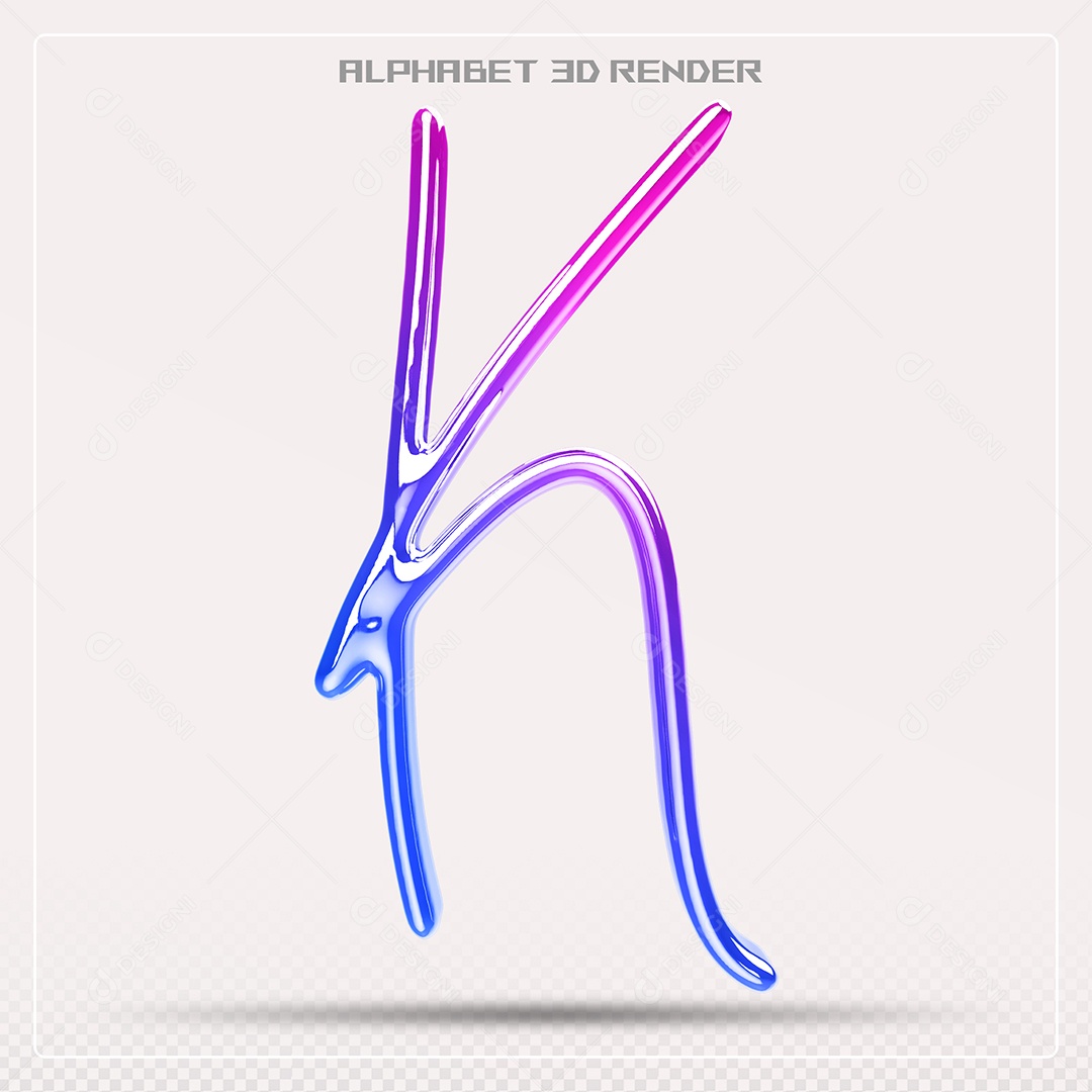 Alfabeto Letra K Colorido Elemento 3D Para Composição PSD