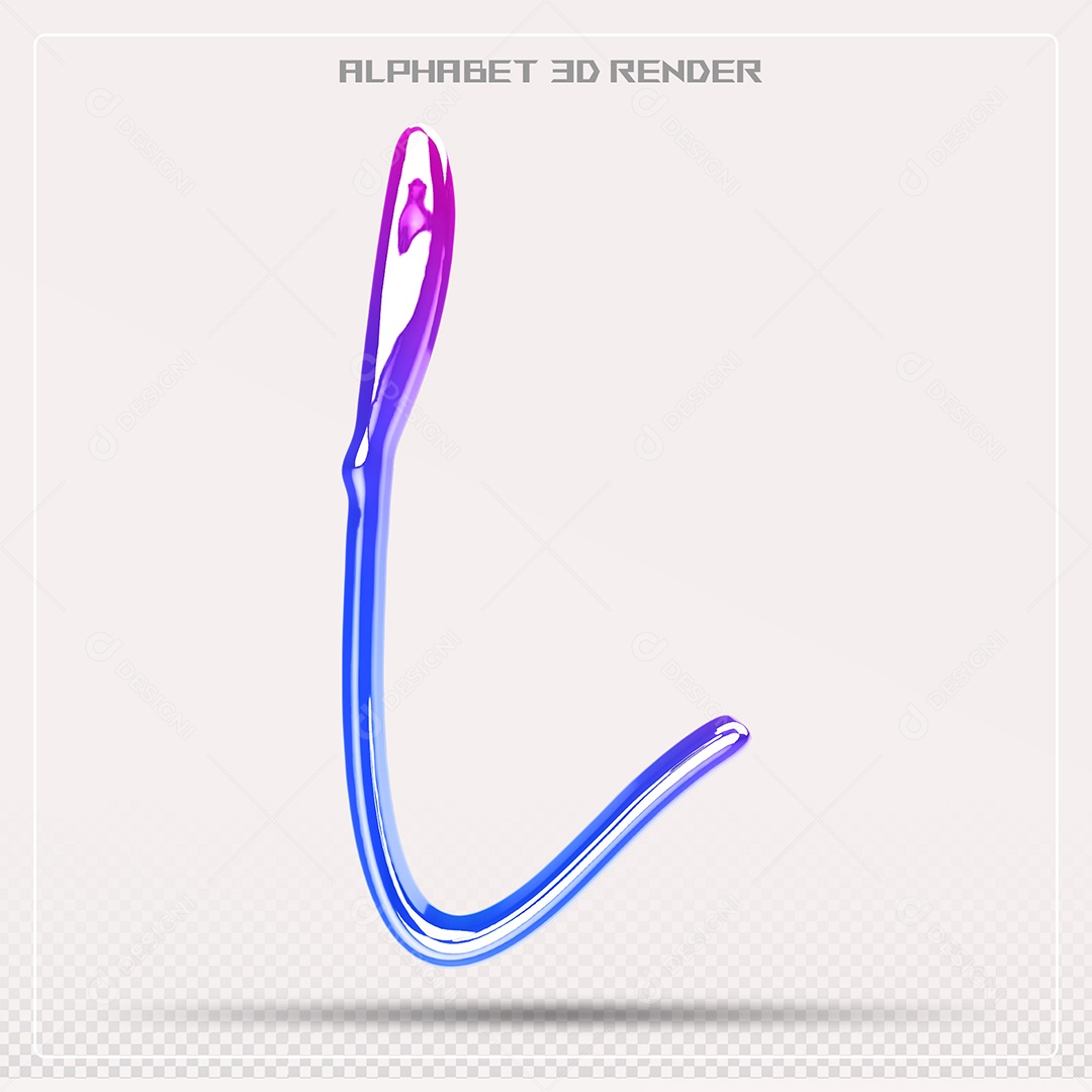 Alfabeto Letra L Colorido Elemento 3D Para Composição PSD