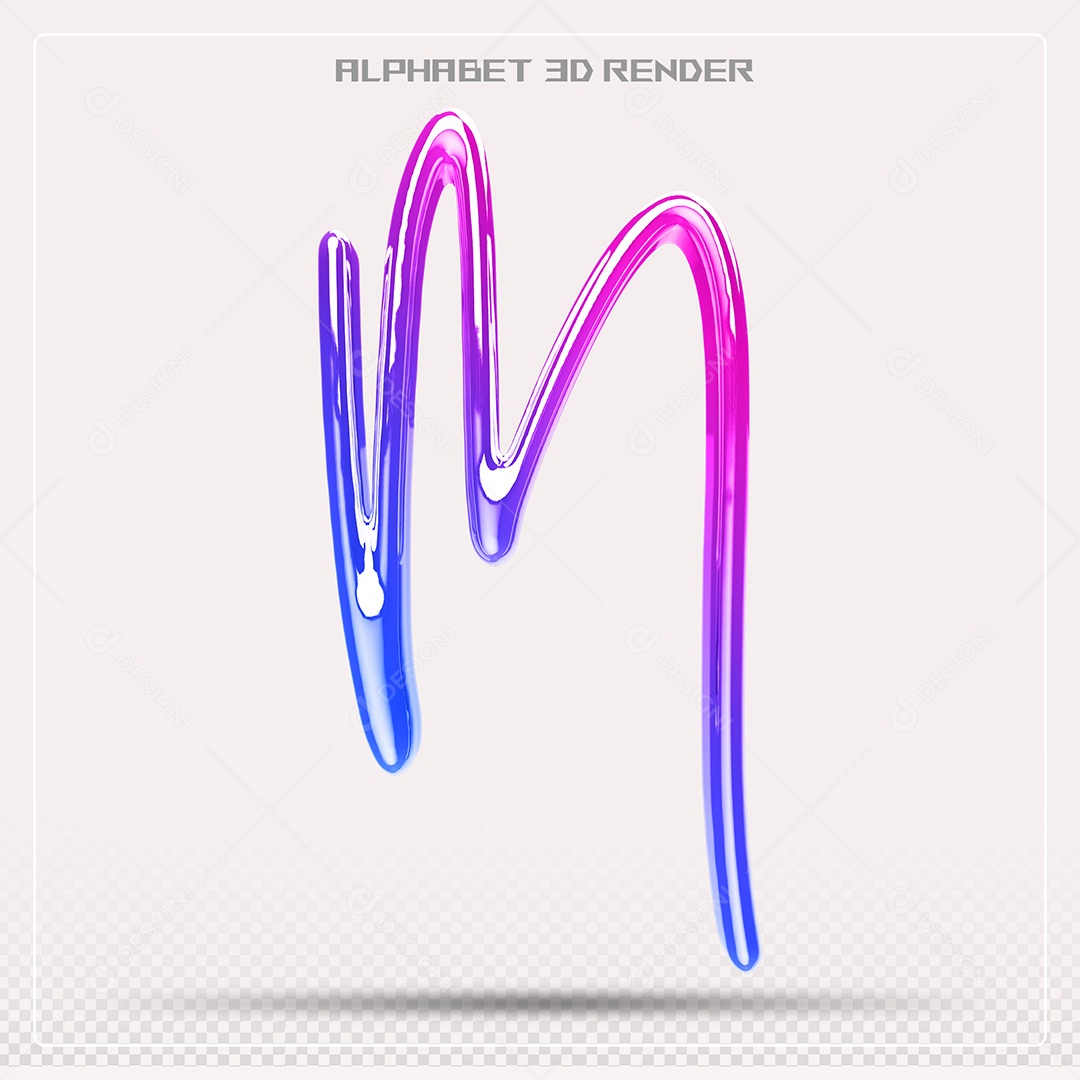 Alfabeto Letra M Colorido Elemento 3D Para Composição PSD