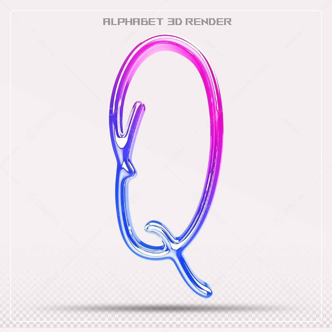 Alfabeto Letra Q Colorido Elemento 3D Para Composição PSD