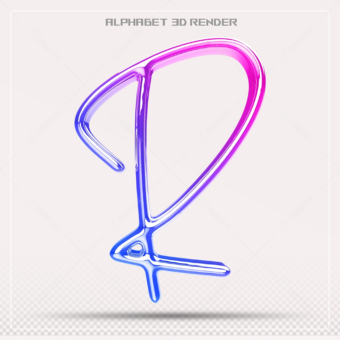 Alfabeto Letra R Colorido Elemento 3D Para Composição PSD