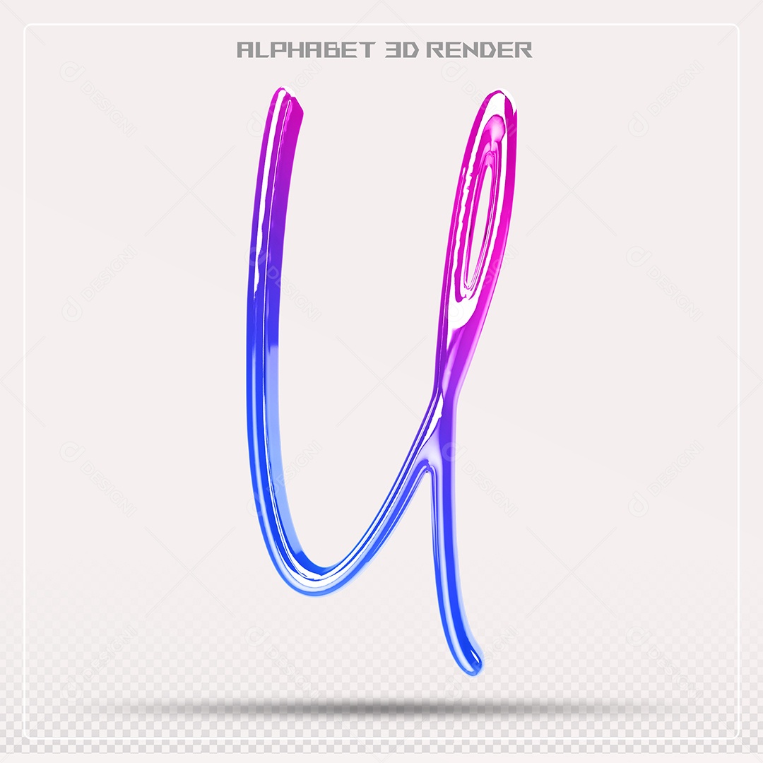 Alfabeto Letra Y Colorido Elemento 3D Para Composição PSD