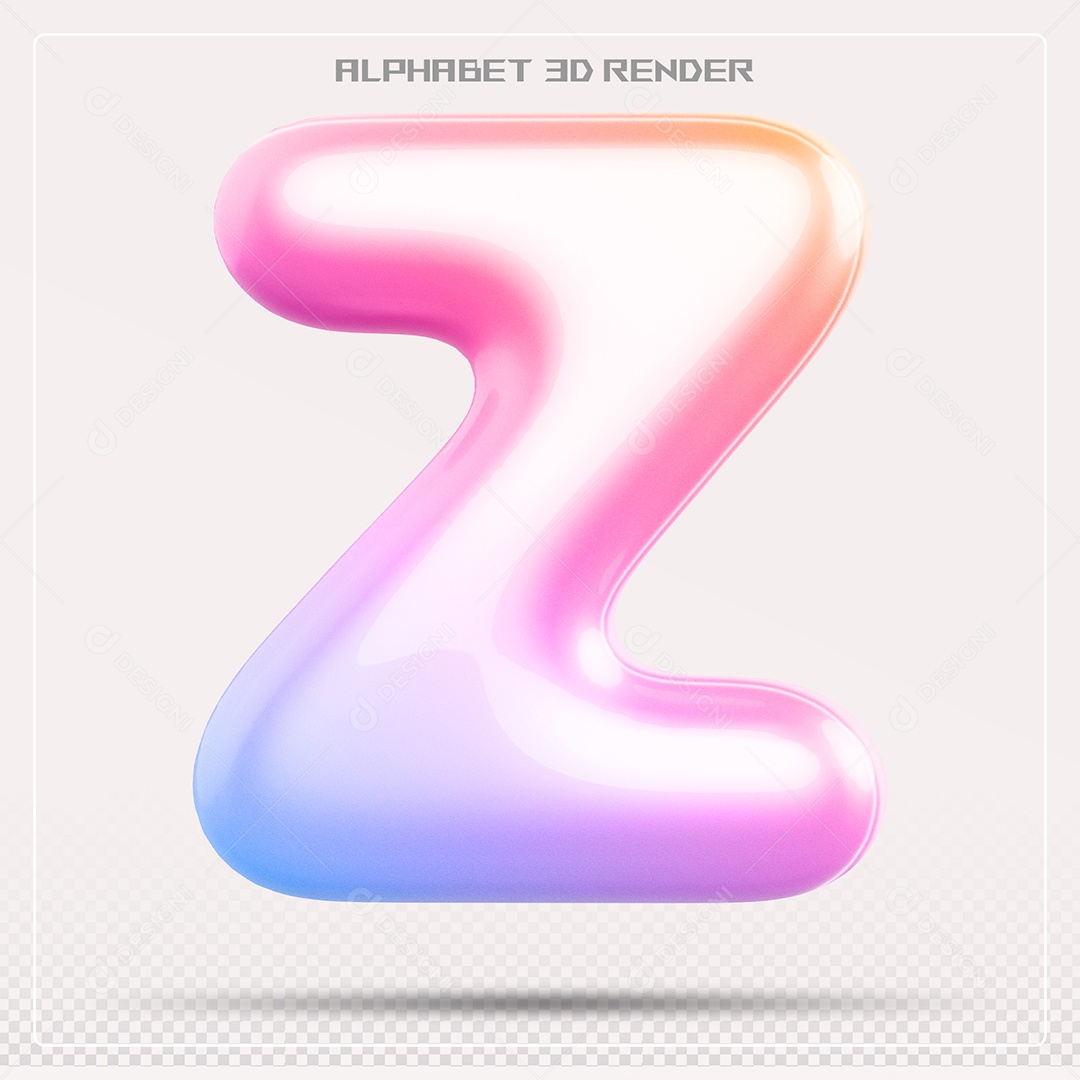 Alfabeto Letra Z Colorido Elemento 3D Para Composição PSD